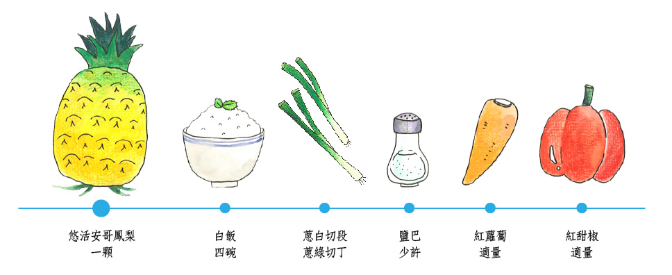 鳳梨炒飯 - 材料