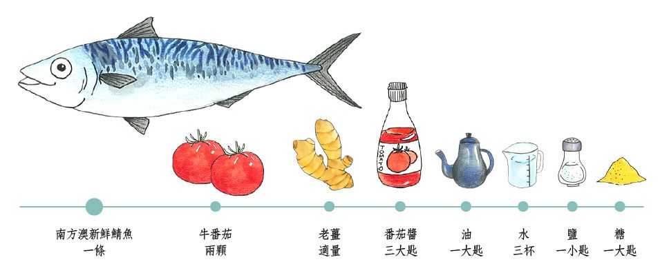 茄汁鯖魚-材料
